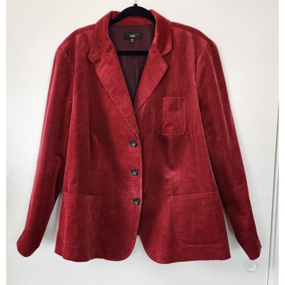 Talbots Jackets & Blazers - Talbots Woman Red Corduroy Blazer, Size 22W, Washable, Preppy, Business Casual